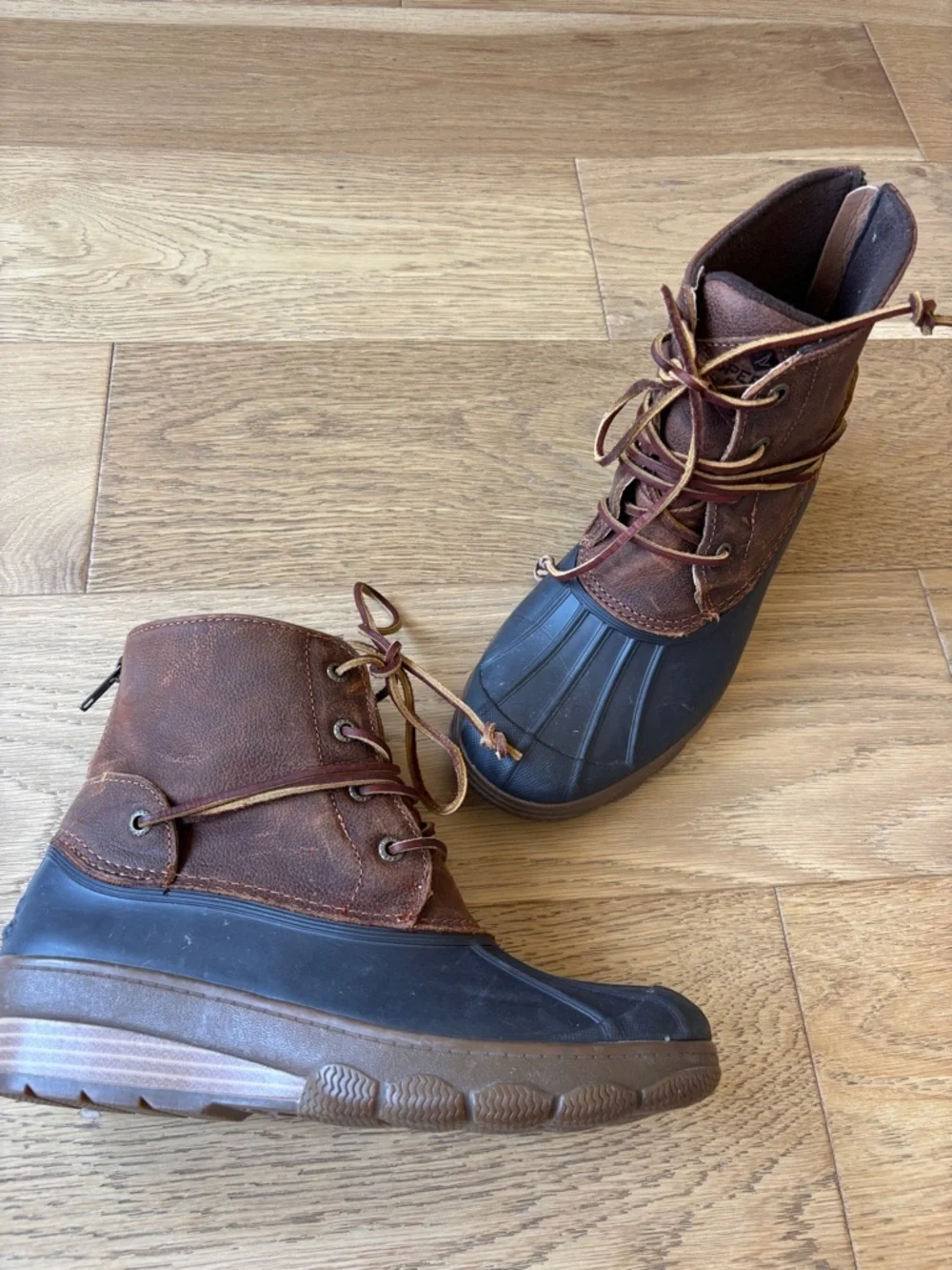 Sperry leather wedge tide boot womens 8